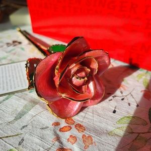 Steven Singer Real 24K Gold Dipped Rose Sweetheart Pink